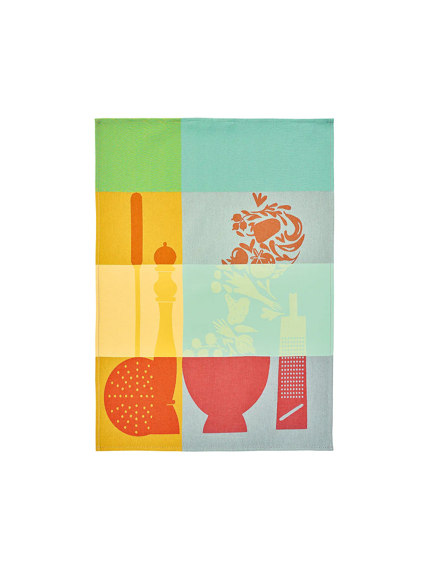 SANDER | Geschirrtuch DINER 50x70cm Aqua | rot